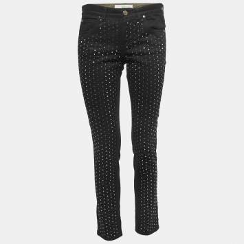 Pre Owned Stella McCartney Black Studded Denim Jeans M Waist 28"
