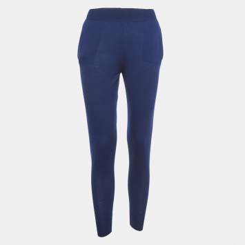 Pre Owned Stella McCartney Blue Wool Elasticated Waist Joggers S