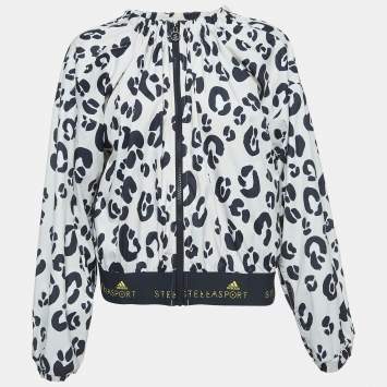Pre Owned Stella McCartney Stella Sport X Adidas Leopard Print Synthetic Zip Front Jacket L