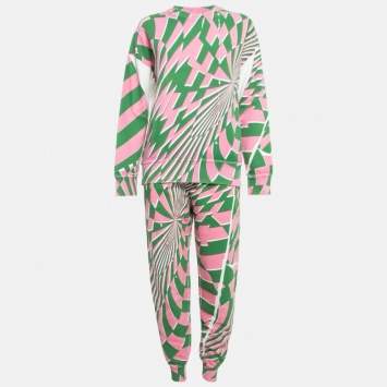 Pre Owned Stella McCartney X ED Curtis Printed Cotton Sweatshirt and Pants XS/S