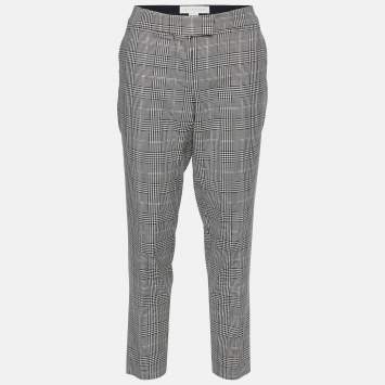 Pre Owned Stella McCartney Monochrome Houndstooth Wool Tapered Trousers S