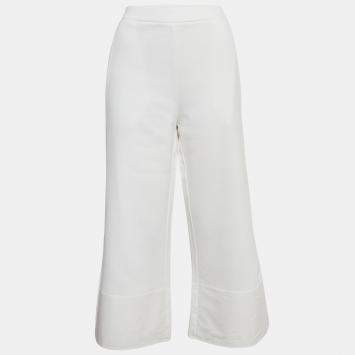 Pre Owned Stella McCartney White Cotton Wide-Leg Sweatpants M