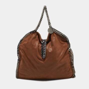 Pre Owned Stella McCartney Brown Faux Suede Small Falabella Tote
