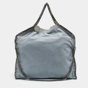 Pre Owned Stella McCartney Light Blue Faux Suede Small Falabella Tote