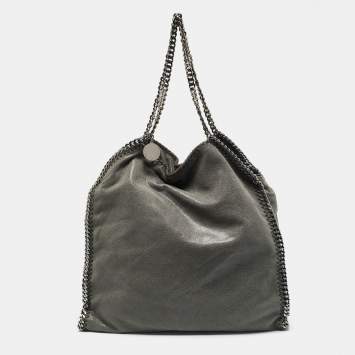 Pre Owned Stella McCartney Grey Faux Suede Large Falabella Tote