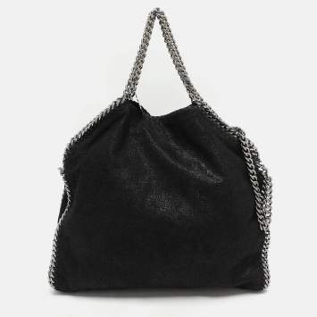 Stella McCartney Black Faux Suede Small Falabella Tote
