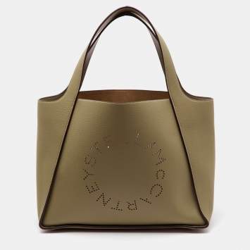Stella McCartney Sand Brown Faux Leather The Logo Large Tote