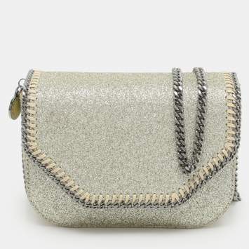 Stella McCartney Gold Glitter Mini Falabella Box Shoulder Bag