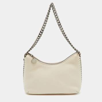 Pre Owned Stella McCartney Off White Faux Suede Mini Falabella Shoulder Bag