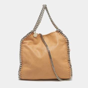 Pre Owned Stella McCartney Beige Faux Leather Mini Falabella Tote