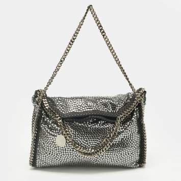 Pre Owned Stella McCartney Black Faux Suede Small Studded Falabella Tote