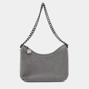 Pre Owned Stella McCartney Grey Faux Leather Shoulder Bag