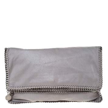 Pre Owned Stella McCartney Grey Faux Leather Falabella Clutch
