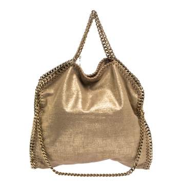 مملوكة مسبقًا Stella McCartney Gold Faux Leather Small Falabella Tote