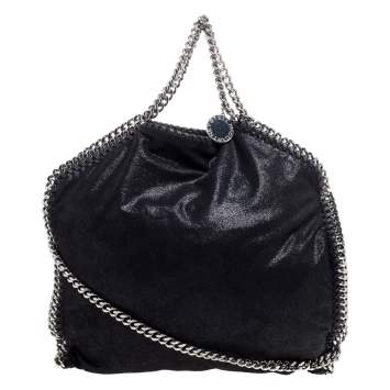 Pre Owned Stella McCartney Black Faux Leather Small Falabella Tote