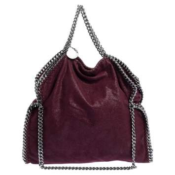 Pre Owned Stella McCartney Burgundy Faux Leather Small Falabella Tote