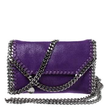 مملوكة مسبقًا Stella McCartney Purple Faux Leather Mini Falabella Crossbody Bag