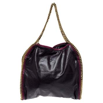 Pre Owned Stella McCartney Plum/Pink Faux Leather Small Falabella Tote
