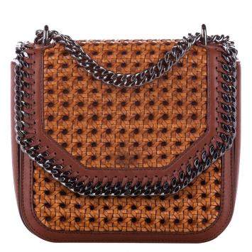 Pre Owned Stella McCartney Caramel/brown Falabella Box Wicker Basket Crossbody Bag