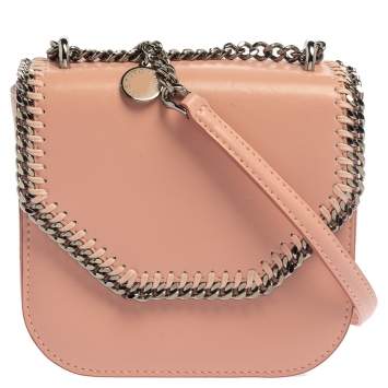 Pre Owned Stella McCartney Pink Faux Leather Mini Falabella Box Shoulder Bag