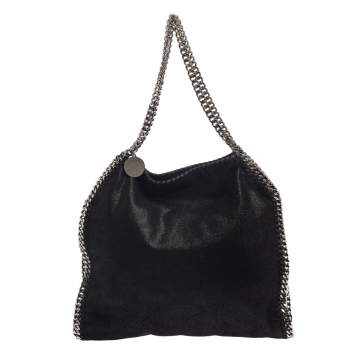 Pre Owned Stella McCartney Black Faux Leather Falabella Tote