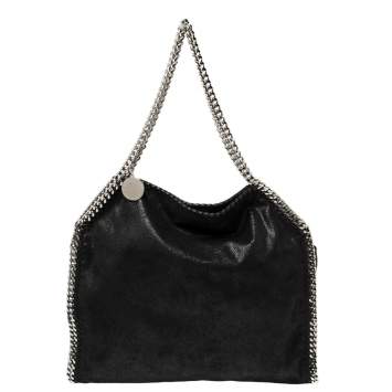 Pre Owned Stella McCartney Black Faux Leather Small Falabella Tote