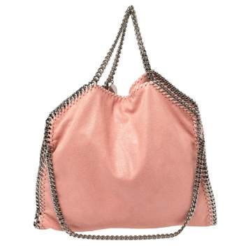 Pre Owned Stella McCartney Light Pink Faux Leather Small Falabella Tote