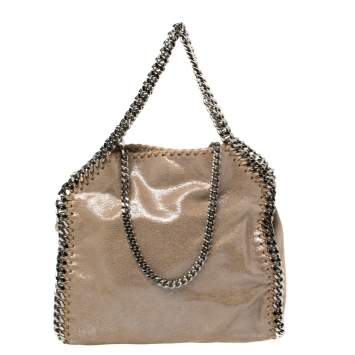 Pre Owned Stella McCartney Beige Faux Leather Mini Falabella Shaggy Deer Tote