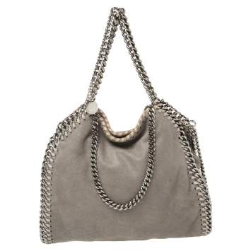 Pre Owned Stella McCartney Grey Faux Leather Mini Falabella Tote