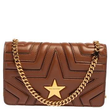 مملوكة مسبقًا Stella McCartney Brown Faux Leather Stella Star Crossbody Bag