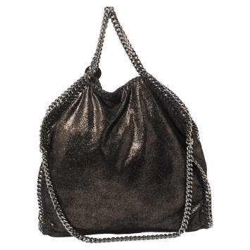 مملوكة مسبقًا Stella McCartney Metallic Black Faux Leather Small Falabella Tote