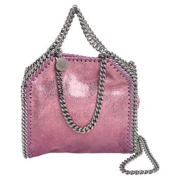 Pre Owned Stella McCartney Purple Faux Leather Tiny Falabella Shoulder Bag
