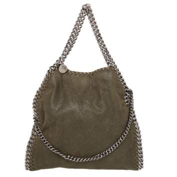 Pre Owned Stella McCartney Green Faux Leather Falabella Tote
