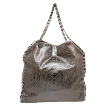 مملوكة مسبقًا Stella McCartney Brown Faux Python Embossed Leather  Falabella Tote