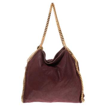 Pre Owned Stella McCartney Burgundy Faux Leather Small Falabella Tote