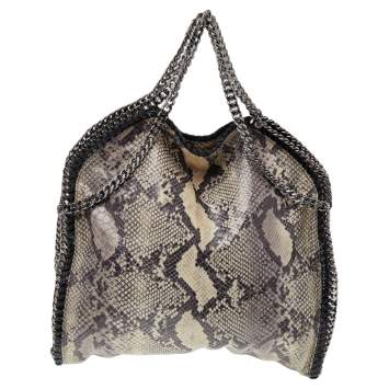 مملوكة مسبقًا Stella McCartney Beige Faux Python Leather Falabella Tote