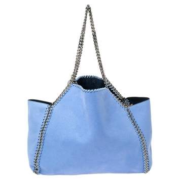 Pre Owned Stella McCartney Blue Faux Leather Falabella Reversible Tote 