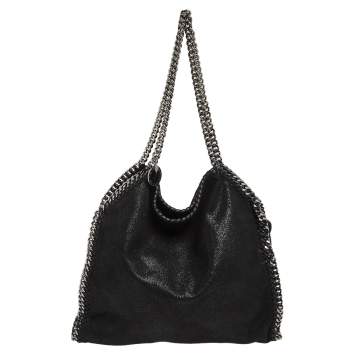 Pre Owned Stella McCartney Black Faux Leather Small Falabella Tote