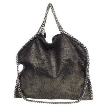 Pre Owned Stella McCartney Black Faux Leather Small Falabella Tote