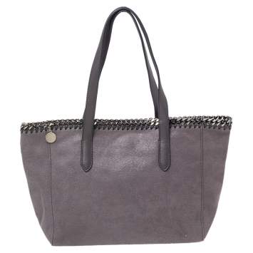 Pre Owned Stella McCartney Grey Faux Leather Shopper Tote