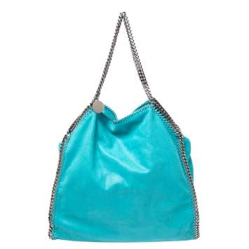 Pre Owned Stella McCartney Tosca Green Faux Suede Large Falabella Tote