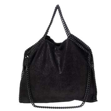 Pre Owned Stella McCartney Black Faux Leather Small Falabella Tote