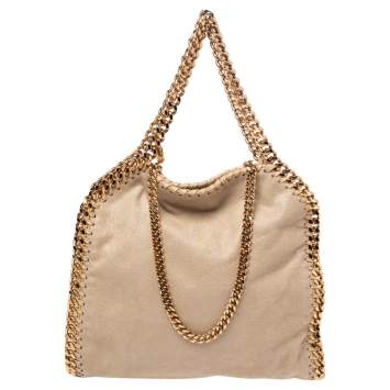 Pre Owned Stella McCartney Beige  Faux Suede Mini Falabella Tote