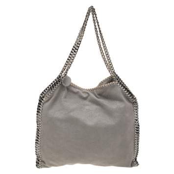 مملوكة مسبقًا Stella McCartney Grey Shimmer Faux Suede Small Falabella Tote
