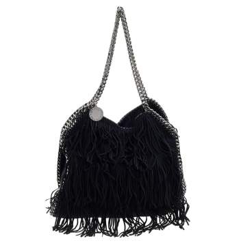 Pre Owned Stella McCartney Black Faux Suede Falabella Tote