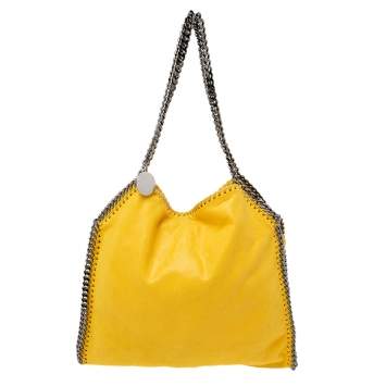 Pre Owned Stella McCartney Yellow Faux Suede Small Falabella Tote