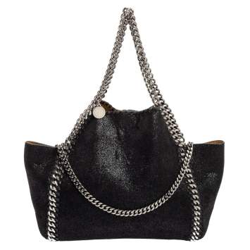 Pre Owned Stella Mccartney Black Faux Suede Reversible Falabella Tote