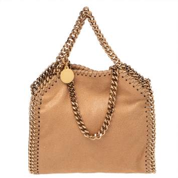 Pre Owned Stella McCartney Beige Faux Suede Tiny Falabella Tote 