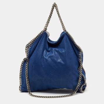 Pre Owned Stella McCartney Blue Faux Suede Falabella Tote