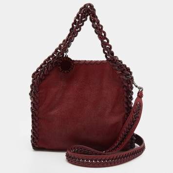Pre Owned Stella McCartney Red Faux Leather Shaggy Deer Mini Candy Falabella Tote